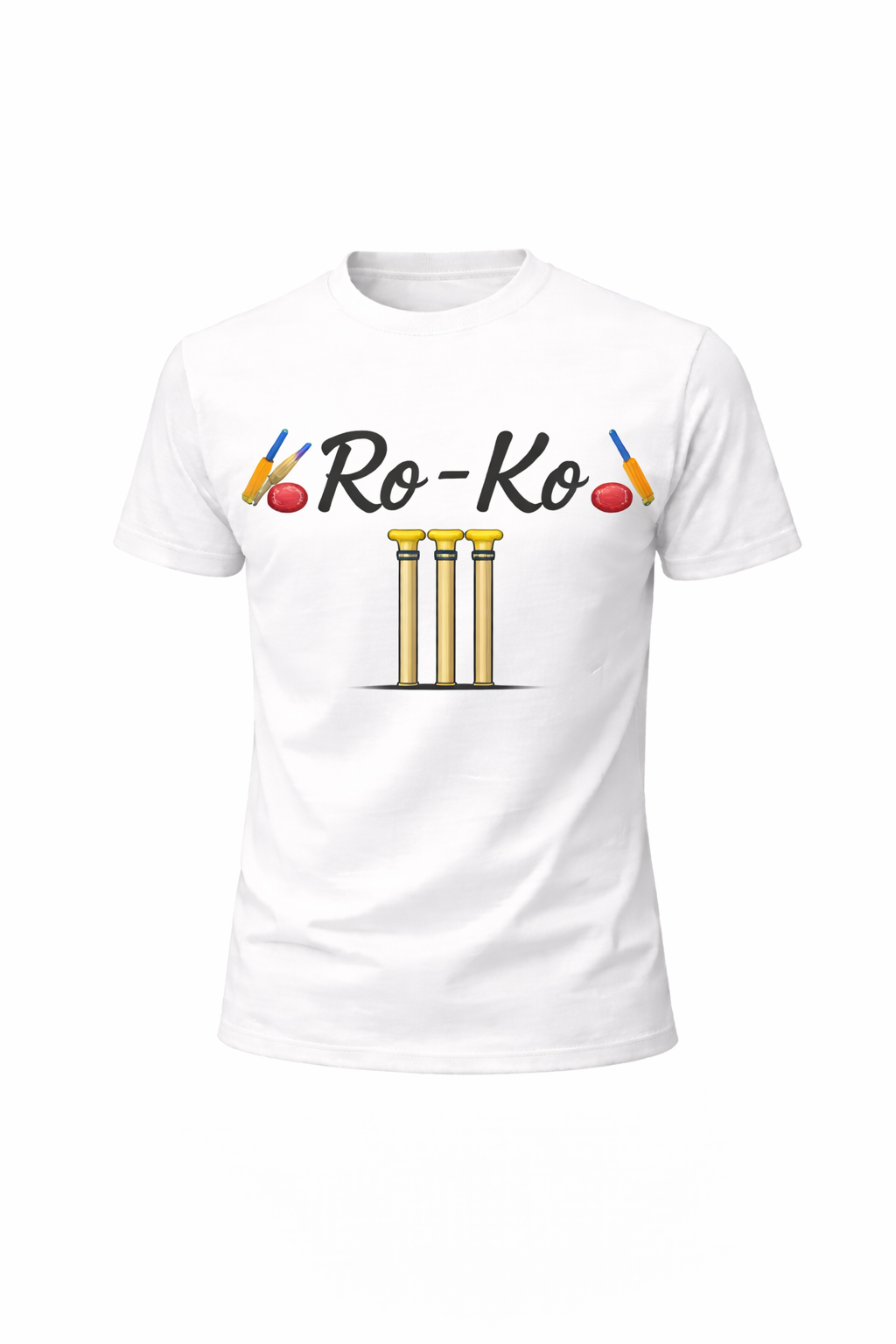 RO-Ko Printed White Regular Fit 100% Cotton T-Shirt