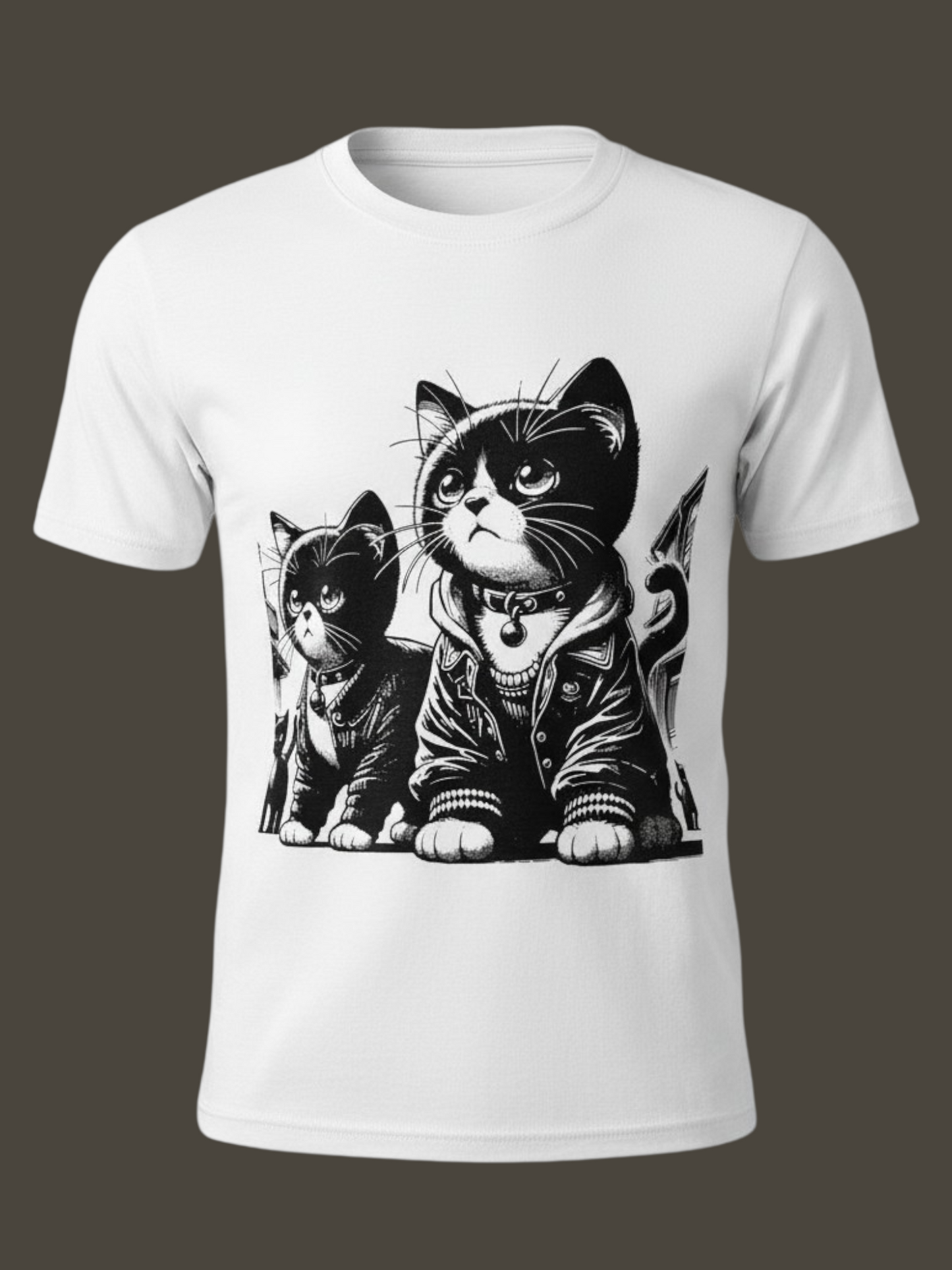 Cat Printed Regular Fit 100% Cotton T-Shirt